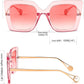商品图片 84 | B08HVPGJW5 | FEISEDY Sunglasses Womens Trendy, Oversized Square Shades, Pearl Inlay Cat Eye Frame UV400 Protection B2625