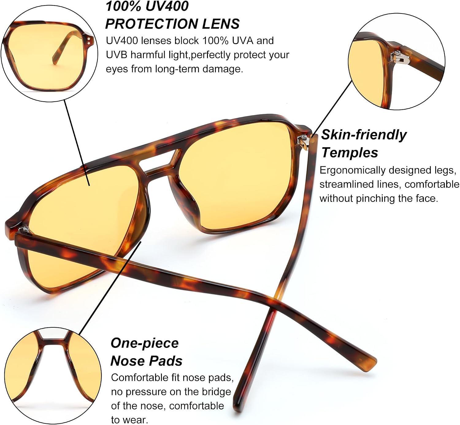 商品图片 39 | B09J8999GR | FEISEDY Retro Square Aviator Sunglasses Women Men 70s Vintage Trendy Plastic Frame Sun Glasses B2835