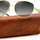 Gold-gradual Grey / 59 Millimeters | B0H4R1Z1Y6 | FEISEDY Retro Aviator Sunglasses for Women Men UV400 Shades B0409