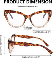 ÉÌƷͼƬ 10 | B0BB2D64DV | FEISEDY Women Oversized Blue Light Blocking Computer Glasses Fake Nerd Cat Eye Glasses Frame Anti Eyestrain B2323
