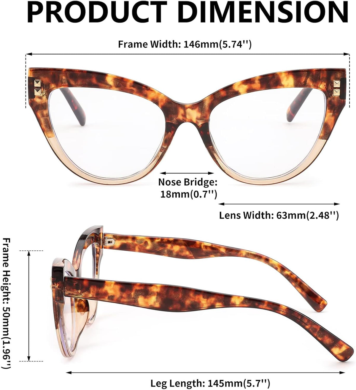 ÉÌƷͼƬ 10 | B0BB2D64DV | FEISEDY Women Oversized Blue Light Blocking Computer Glasses Fake Nerd Cat Eye Glasses Frame Anti Eyestrain B2323