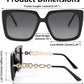 商品图片 13 | B08HVPGJW5 | FEISEDY Sunglasses Womens Trendy, Oversized Square Shades, Pearl Inlay Cat Eye Frame UV400 Protection B2625