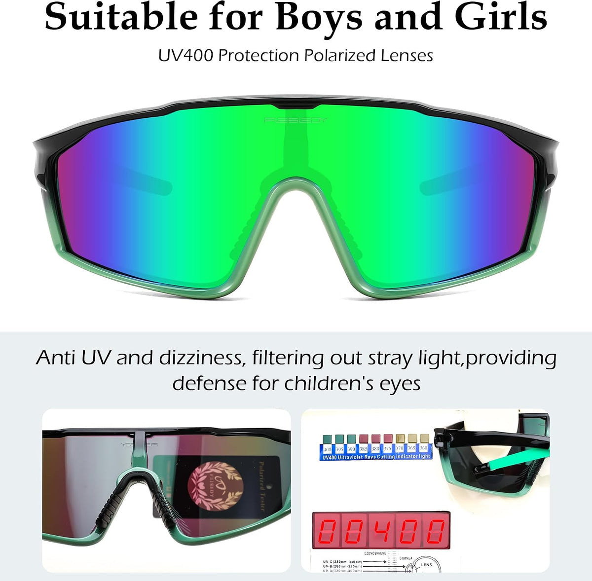 ÉÌƷͼƬ 26 | B0DFLMHFF6 | FEISEDY Kids Teens Baseball Polarized Sunglasses Lightweight TR90 Frame UV400 Sports Cycling Shades for Boys Girls B0186