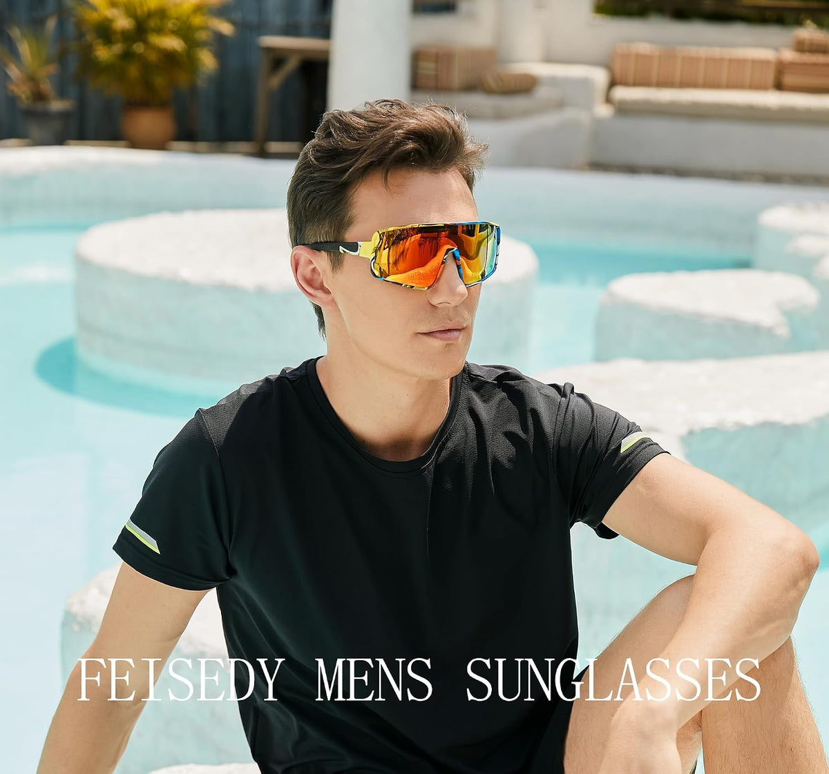 ÉÌƷͼƬ 32 | B0C785JPH3 | FEISEDY Sports Sunglasses, Polarized Oversized Shield for Women Men Youth, Baseball Cycling Running Outdoor Visor B2988