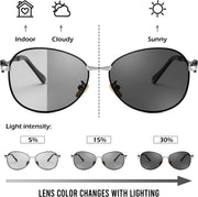ÉÌƷͼƬ 5 | B0DCZMV6Y9 | FEISEDY Oval Photochromic Polarized Sunglasses Women Retro Metal Rhinestone Sunglasses Classic UV400 Protection B1119