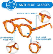 ÉÌƷͼƬ 4 | B0CSSL3RWH | FEISEDY Retro Octagon Blue Light Glasses for Women Men Vintage Polygon Anti Glare Eyeglasses B0102
