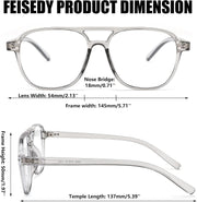 商品图片 10 | B0BYCYNXHJ | FEISEDY Lightweight Pilot Glasses Frame Blue Light Blocking Glasses Women Men Oversized Square Computer Glasses B2387