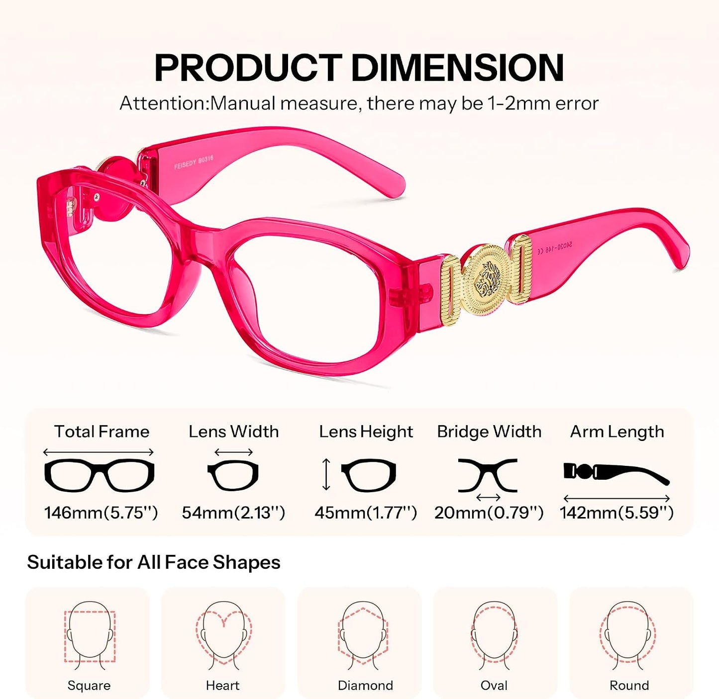 商品图片 28 | B0G34Q5S98 | FEISEDY Retro Trendy Narrow Blue Light Glasses for Women Men B0316 | Vintage 90s Small Square Eyeglasses,Blue Light Blocking