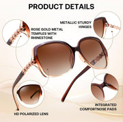 ÉÌƷͼƬ 11 | B0H8N95LQC | FEISEDY Retro Polarized Sunglasses for Women Chunky Square Frame B0464