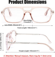 ÉÌƷͼƬ 14 | B0C65DXFMC | FEISEDY Retro Square Blue Light Blocking Reading Glasses for Women Men 70s Flat Aviator Glasses Anti-Fatigue Reader B2993