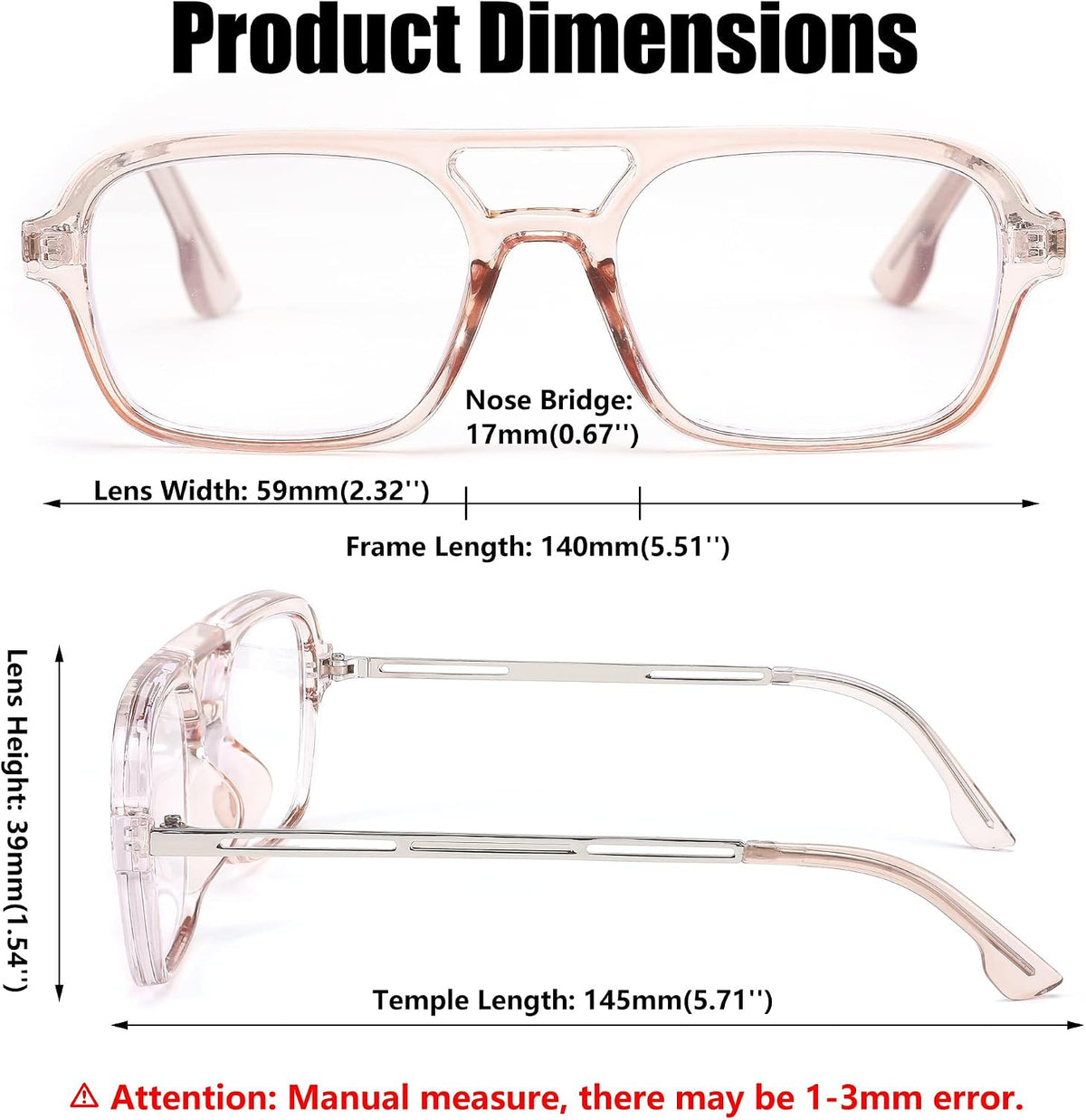 ÉÌƷͼƬ 14 | B0C65DXFMC | FEISEDY Retro Square Blue Light Blocking Reading Glasses for Women Men 70s Flat Aviator Glasses Anti-Fatigue Reader B2993