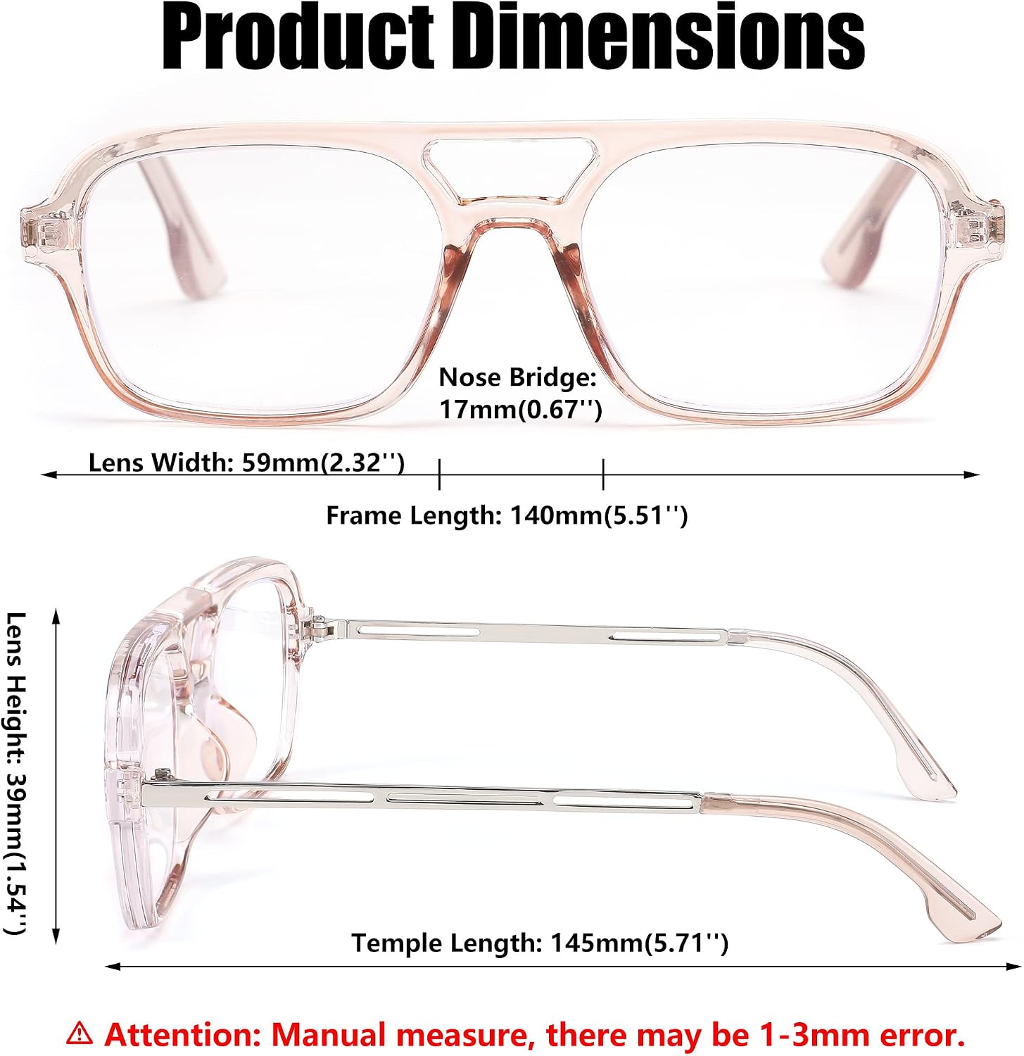 商品图片 14 | B0C65DXFMC | FEISEDY Retro Square Blue Light Blocking Reading Glasses for Women Men 70s Flat Aviator Glasses Anti-Fatigue Reader B2993