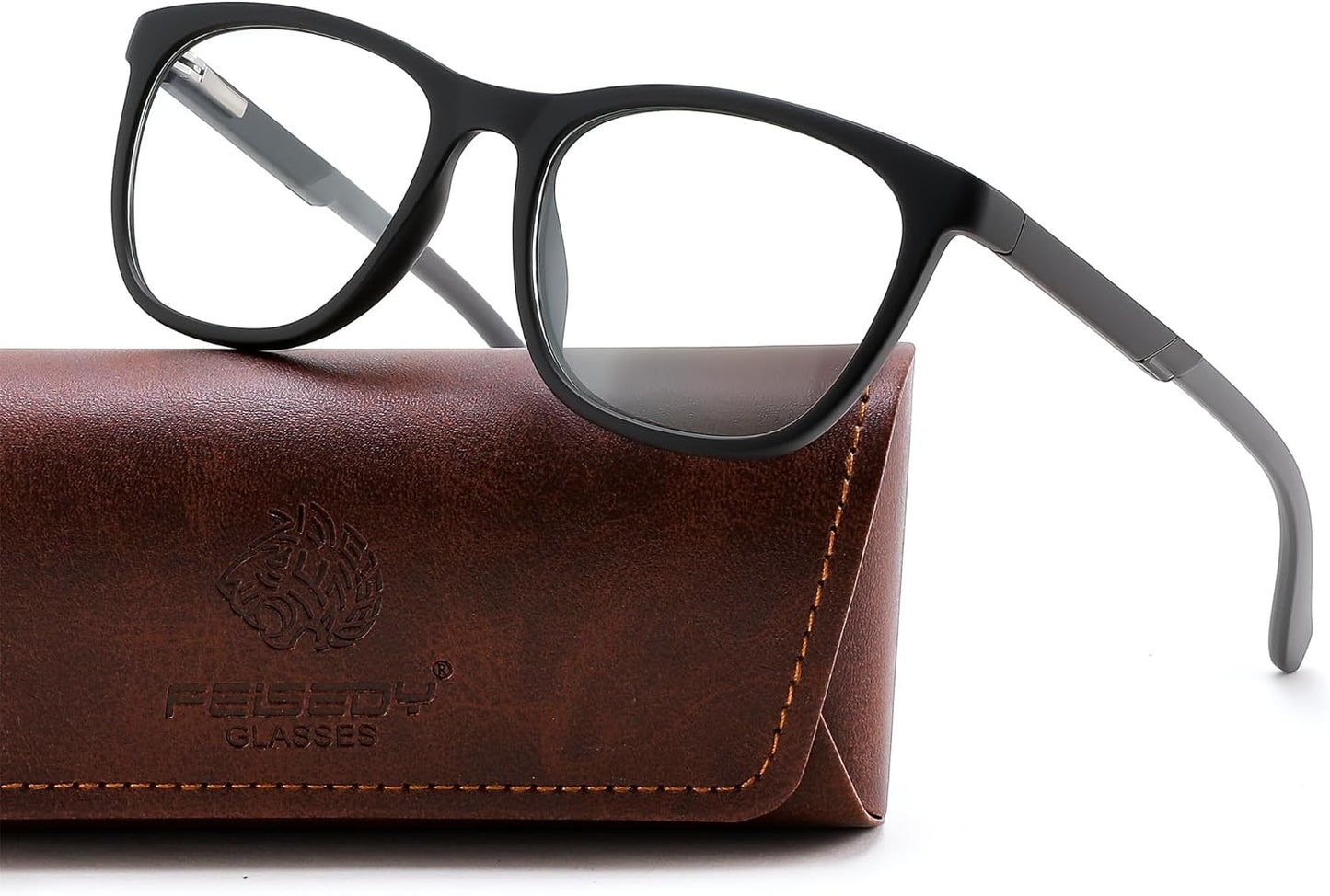 Matte Black Frame / Black Legs / 51 Millimeters | B0DGPWNLXK | FEISEDY TR90 Sports Lightweight Blue Light Glasses for Men B0232