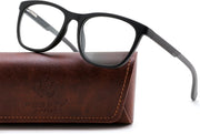 Matte Black Frame / Black Legs / 51 Millimeters | B0DGPWNLXK | FEISEDY TR90 Sports Lightweight Blue Light Glasses for Men B0232