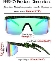 ÉÌƷͼƬ 54 | B096SD9GGG | FEISEDY Oversized Mirror Shield Sport 80s Sunglasses Ski Goggles Flat Top One Piece Futuristic Visor Women Men B2522