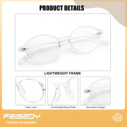 ÉÌƷͼƬ 18 | B0DJ4YNFXZ | FEISEDY Vintage Oval Blue Light Glasses for Women Men Stylish Lightweight 90s Eyeglasses Fake Nerd Y2k Eyewear Frame B0242