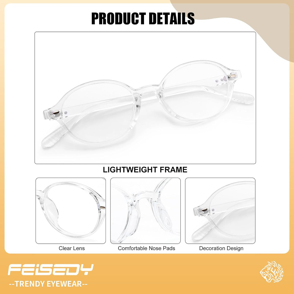 ÉÌƷͼƬ 18 | B0DJ4YNFXZ | FEISEDY Vintage Oval Blue Light Glasses for Women Men Stylish Lightweight 90s Eyeglasses Fake Nerd Y2k Eyewear Frame B0242