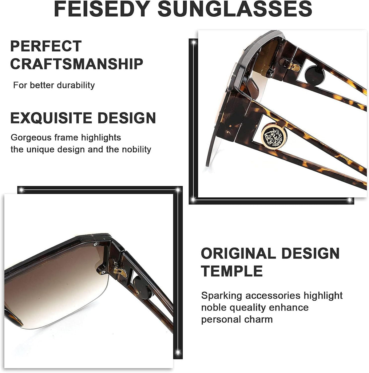 ÉÌƷͼƬ 22 | B09L4V27YS | FEISEDY Square Oversized Sunglasses for Men Women Flat Top B2765
