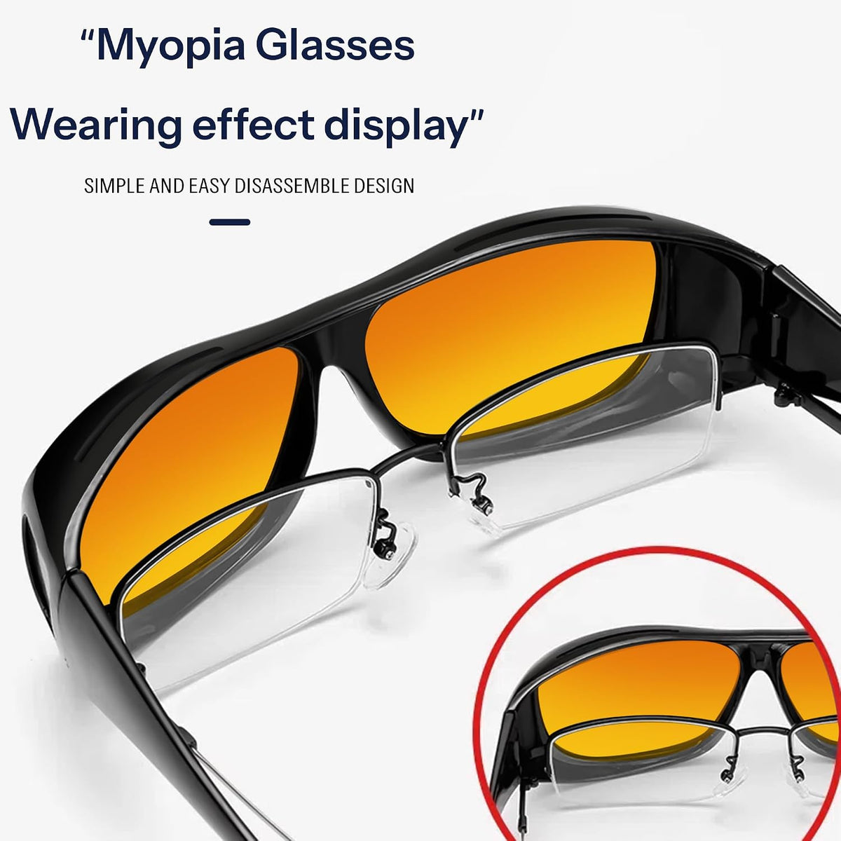 商品图片 9 | B0FPCJVNW5 | Fit Over Glasses Sunglasses for Women Men - Driving Glasses Day/Night Myopia Goggles Sunglasses Cover