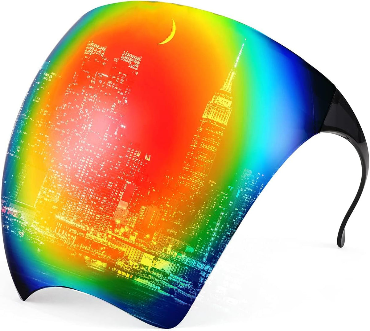003 Black Red Rainbow Mirror / 160 Millimeters | B097Y352T1 | FEISEDY Full Face Shield Sunglasses – Anti-Fog UV400 Mirror Visor