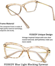 ÉÌƷͼƬ 9 | B07S9JPPPF | FEISEDY Crystal Cat Eye Glasses Frame Blue Light Blocking Computer Eyewear B2500