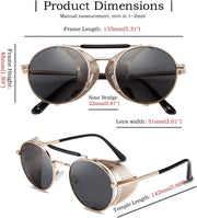 ÉÌƷͼƬ 6 | B09LYD9SW2 | FEISEDY Steam Punk Sunglasses for Men Women Side Shield Round Steampunk Vintage Glasses Shades B2518