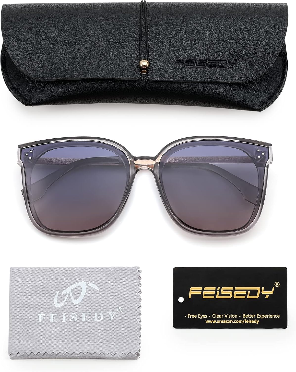 ÉÌƷͼƬ 15 | B0BB2BM9KF | FEISEDY Sunglasses Womens, Oversized Retro Square Polarized Sunglasses, Trendy Shades UV400 B2901