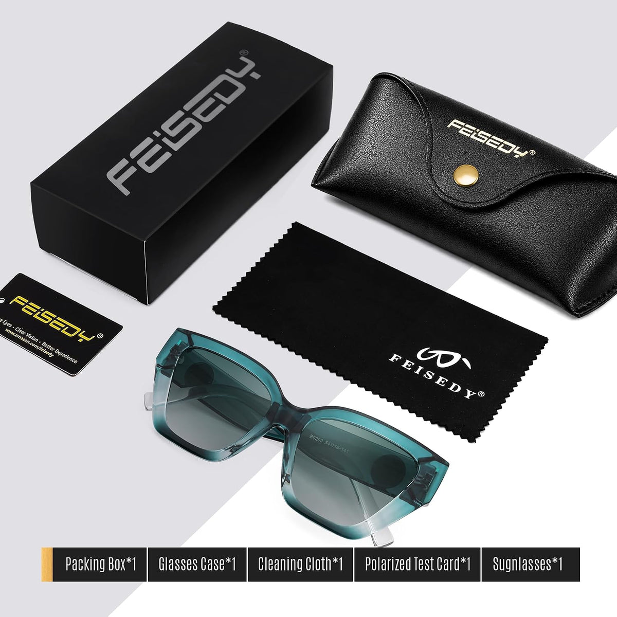 ÉÌƷͼƬ 31 | B0F8N6T6HM | FEISEDY Women's Polarized Cat Eye Sunglasses - UV400 Protection, Trendy Design for Driving & Daily Wear B0299