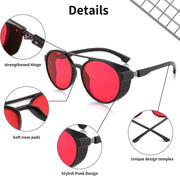 ÉÌƷͼƬ 20 | B0B6HWK6X1 | FEISEDY Classic Steampunk Sunglasses for Men Women Retro Round Gothic Shades Eyewear UV400 Protection B2957