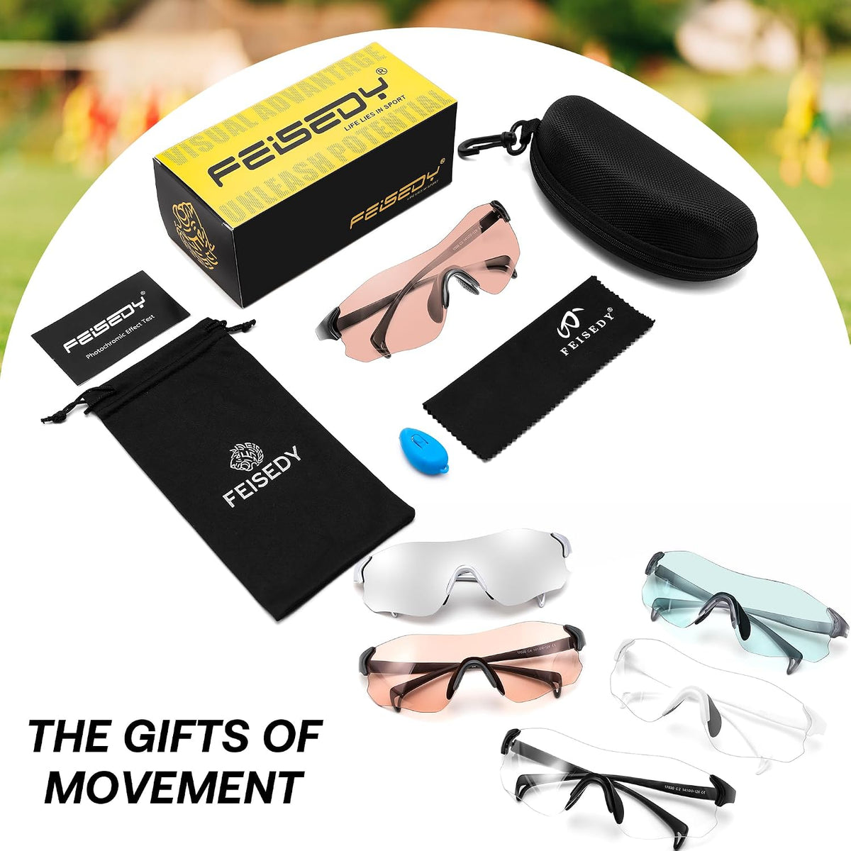 ÉÌƷͼƬ 34 | B0H2HH82Q3 | FEISEDY Photochromic Cycling Glasses UV400 for Men Women B0451