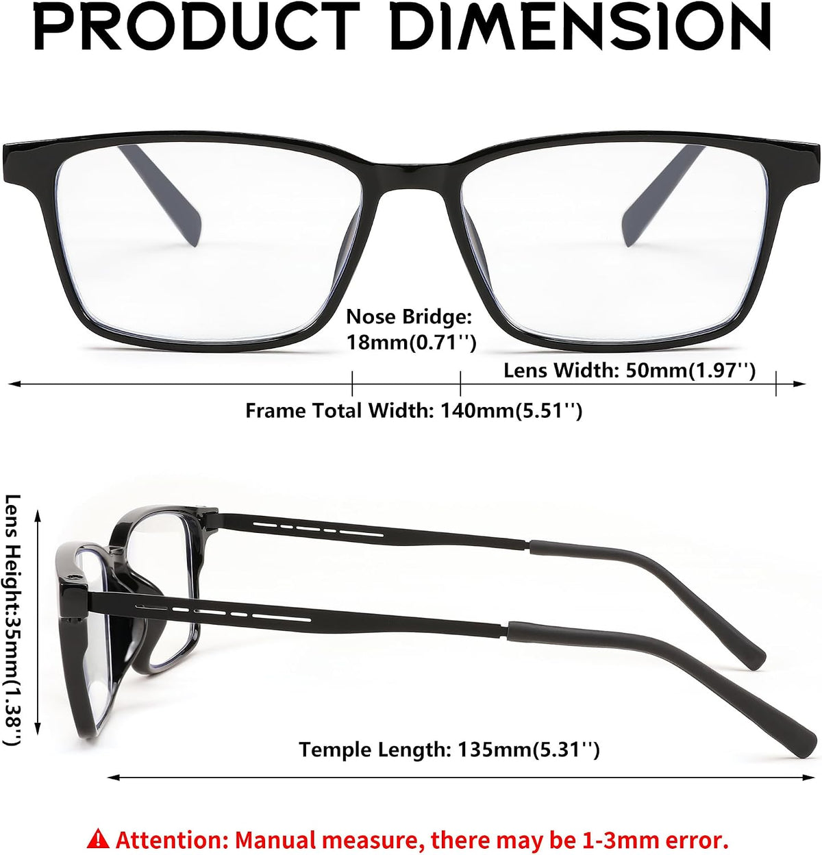 ÉÌƷͼƬ 7 | B0C76TH7N3 | FEISEDY Lightweight TR90 Flexible Titanium B Rectangle Reading Glasses Anti-Blue Light Eyeglass B0018