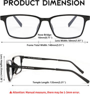ÉÌƷͼƬ 7 | B0C76TH7N3 | FEISEDY Lightweight TR90 Flexible Titanium B Rectangle Reading Glasses Anti-Blue Light Eyeglass B0018