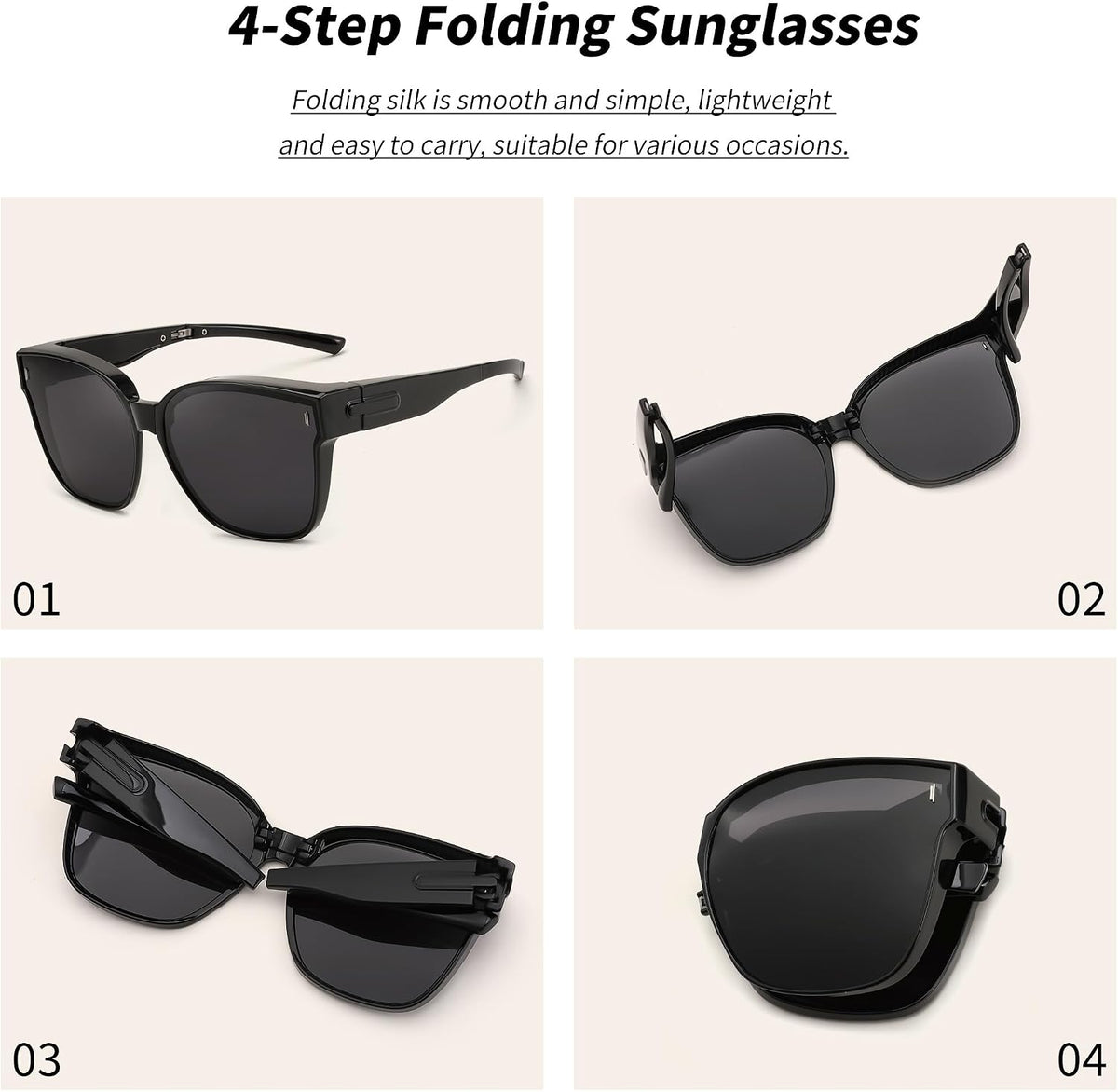 ÉÌƷͼƬ 8 | B0D9N67YQ7 | FEISEDY Folding Polarized Fit Over Glasses Sunglasses for Women Men Lightweight Foldable Sunglasses Over Glasses B0218