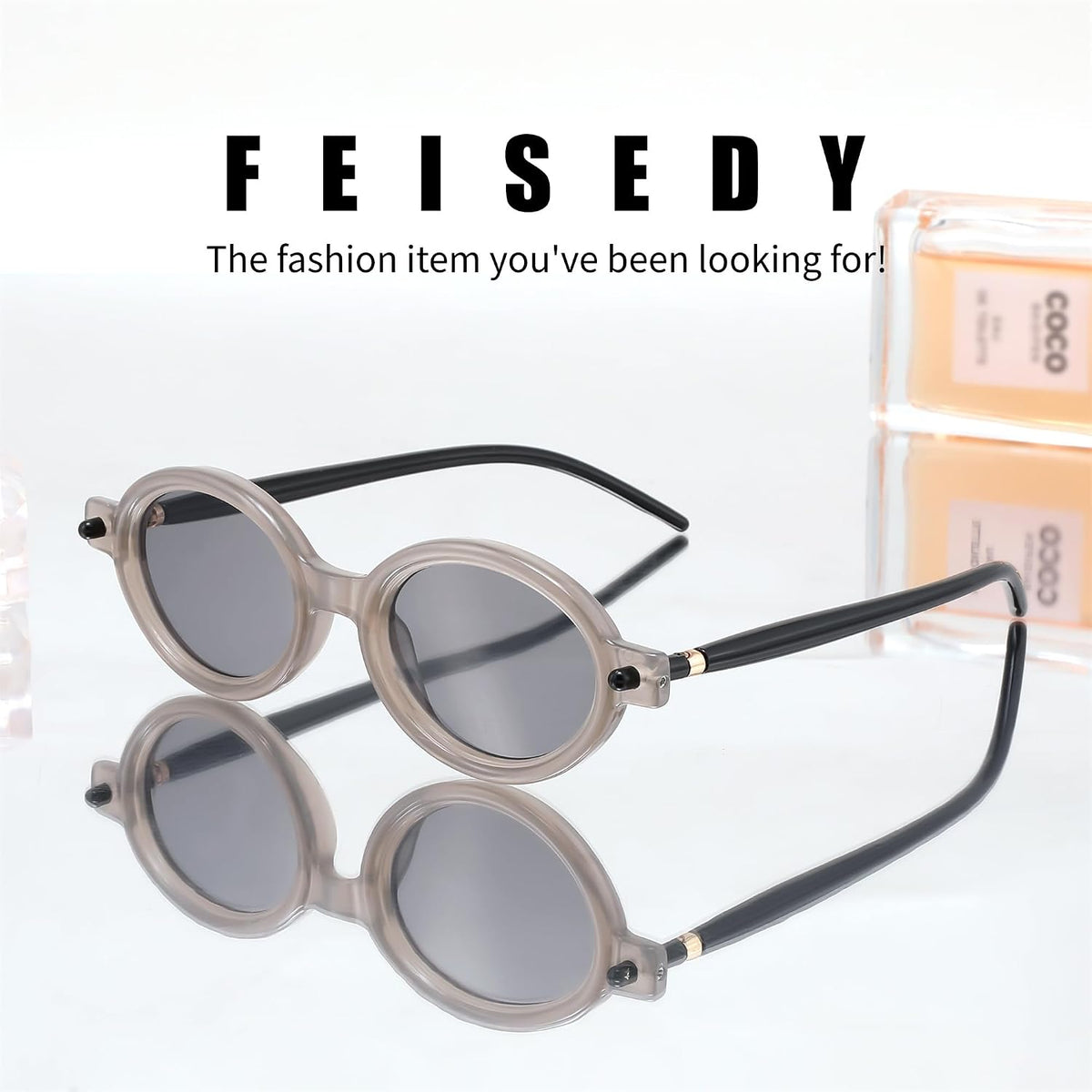 ÉÌƷͼƬ 118 | B0DTHVTKB5 | FEISEDY Retro Oval Sunglasses for Women 90s Narrow Round Lightweight Shades Y2k Trendy Sunnies B1171
