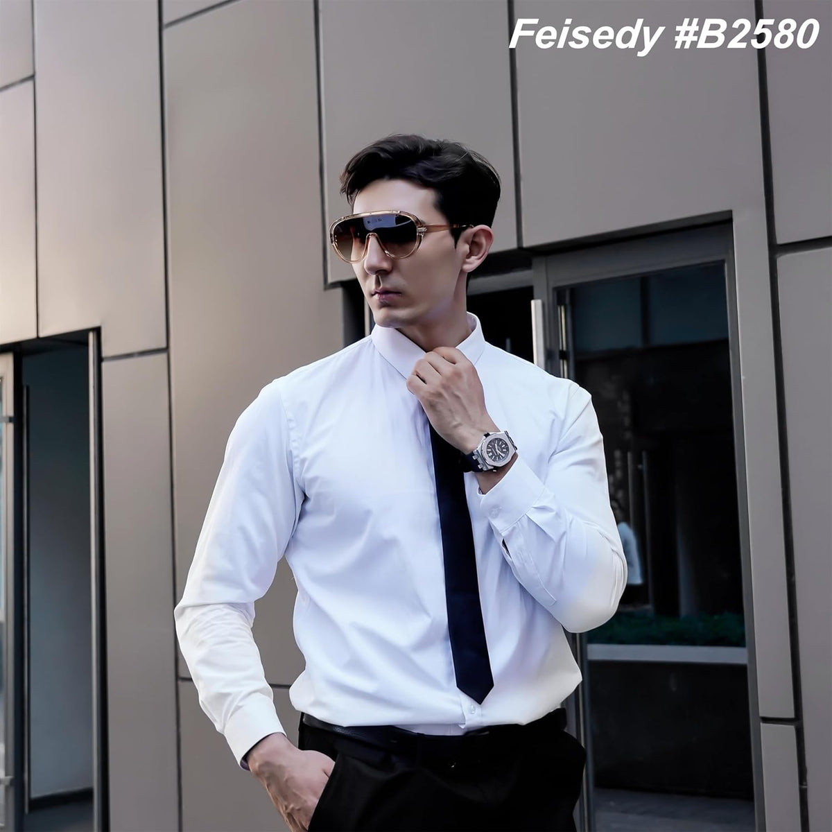 ÉÌƷͼƬ 27 | B085PPHWTZ | FEISEDY Retro Oversized Sunglasses Women Men One Piece Frame B2580