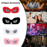 ÉÌƷͼƬ 125 | B09PN9V5N6 | FEISEDY Sunglasses Women Plush Fuzzy Soft Velvet Party Masquerade B2877