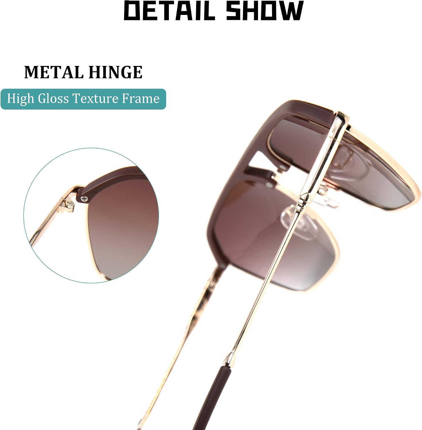 商品图片 5 | B08N6H71ST | FEISEDY Polarized Sunglasses UV400 Protection Square Frame Lightweight Eyewear for Men B2699