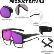 ÉÌƷͼƬ 21 | B0FY37CX2V | FEISEDY Polarized Fit Over Glasses Sunglasses for Men Women, Sports Wrap Around for Driving Cycling Fishing B0315