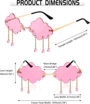 ÉÌƷͼƬ 30 | B09K7C4FB7 | FEISEDY Retro Dripping Cloud Shaped Tassel Sunglasses Rimless Women Funny Party Disco Eyewear B2834