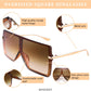 商品图片 5 | B097CVFDZT | FEISEDY Flat Top Oversized Shield Sunglasses Women Men Square Fashion Rimless Shades UV400 B2784