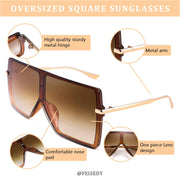 ÉÌƷͼƬ 5 | B097CVFDZT | FEISEDY Flat Top Oversized Shield Sunglasses Women Men Square Fashion Rimless Shades UV400 B2784