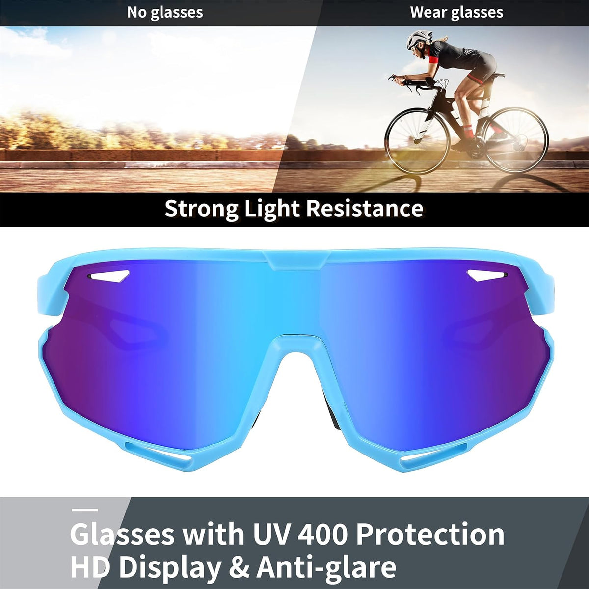 ÉÌƷͼƬ 17 | B0CNGK88DC | FEISEDY Sport Sunglasses for Men Women, Cycling Glasses with UV Protection, for Baseball, Ski, Runing, Golf B0082
