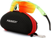 Transparent Green-red / 125 Millimeters | B097PHW4ZH | FEISEDY Kids Polarized Sports Sunglasses, TR90 UV400 Baseball Cycling