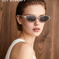 商品图片 51 | B0DMN6519L | FEISEDY Retro Oval Cat Eye Sunglasses for Women 90s Narrow Lightweight Shades Y2k Trendy Sunnies B0257
