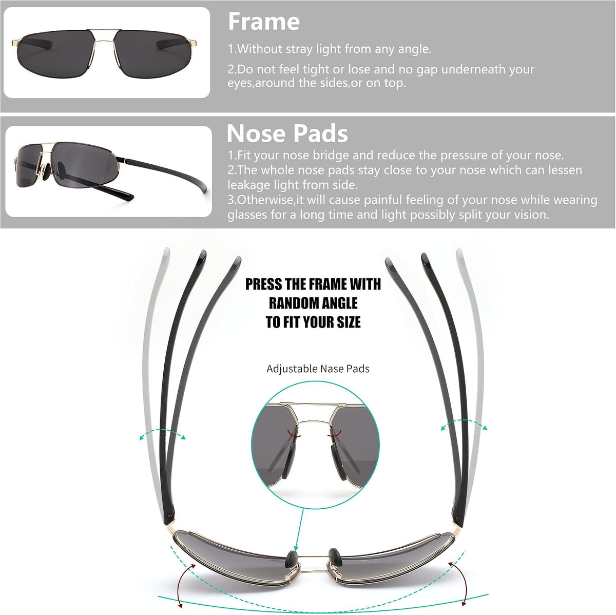 ÉÌƷͼƬ 6 | B0D22TVRVN | FEISEDY Vintage Sunglasses Men Polarized, Aviator Metal Frame Lightweight, Driving Fishing Running B0057