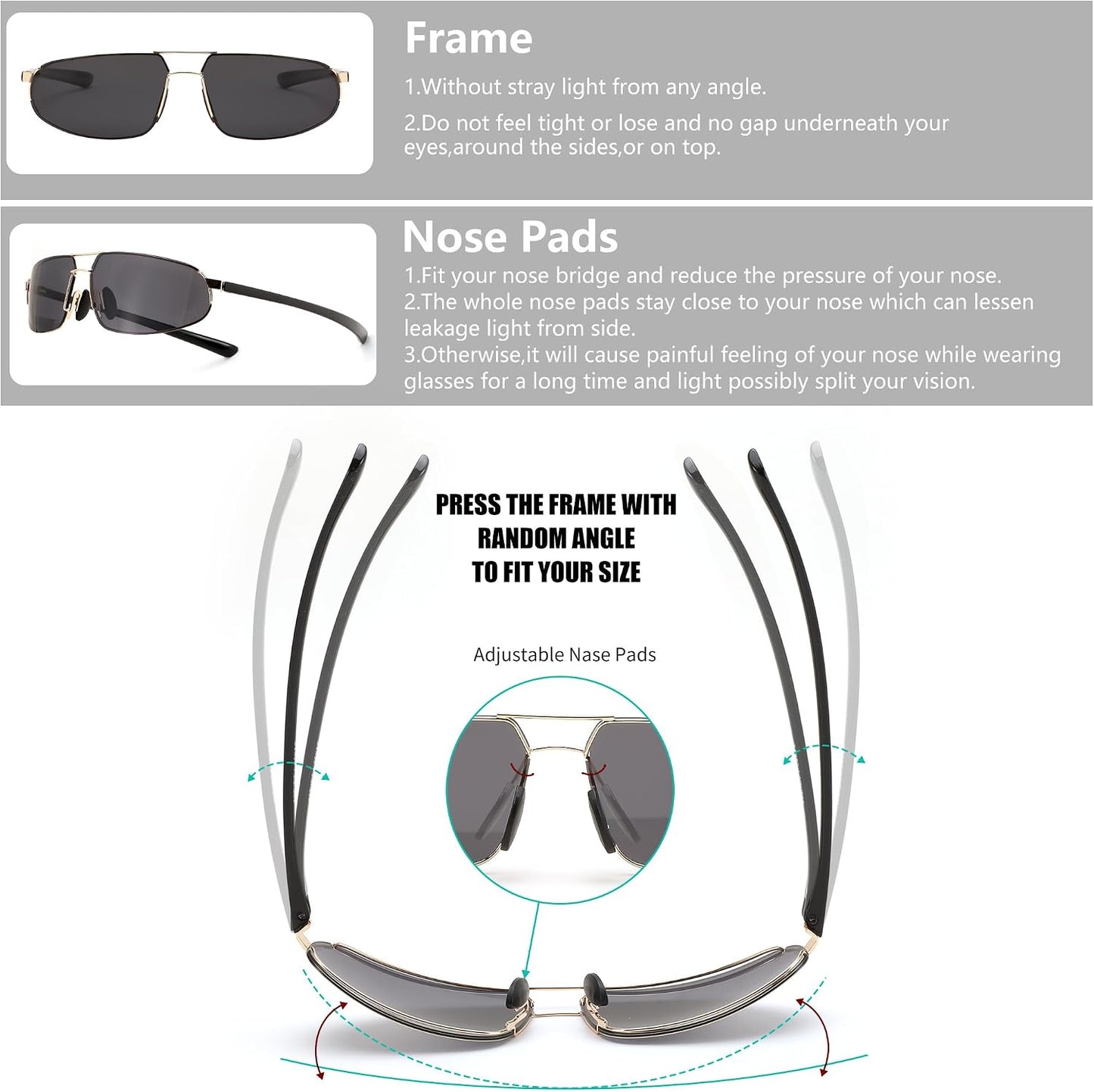 商品图片 6 | B0D22TVRVN | FEISEDY Vintage Sunglasses Men Polarized, Aviator Metal Frame Lightweight, Driving Fishing Running B0057