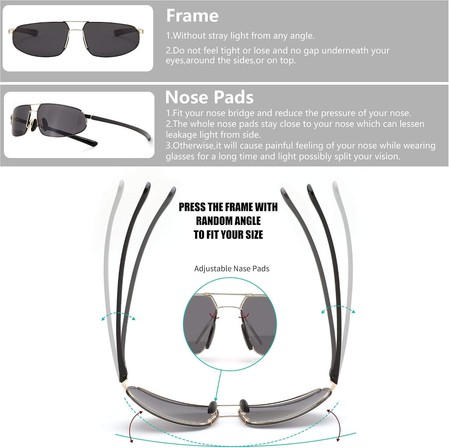商品图片 6 | B0D22TVRVN | FEISEDY Vintage Sunglasses Men Polarized, Aviator Metal Frame Lightweight, Driving Fishing Running B0057