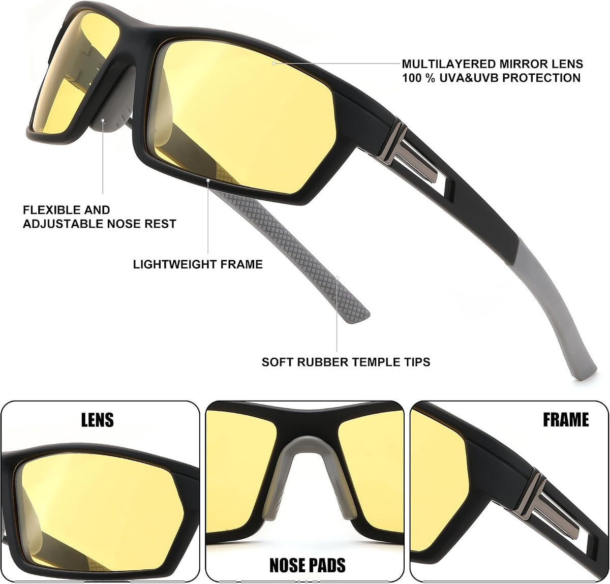 ÉÌƷͼƬ 39 | B0CWV23RCP | FEISEDY Polarized Sports Sunglasses for Men Women Youth Baseball Cycling Running Glasses UV400 Protection B0135