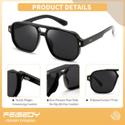 ÉÌƷͼƬ 3 | B0H79Y4V6B | FEISEDY Retro Aviator Square Polarized Sunglasses Women Men Trendy B0444