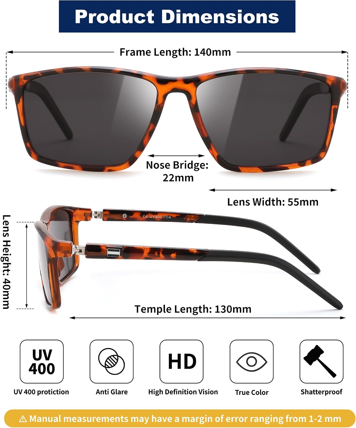 商品图片 34 | B0FG2HCVQL | FEISEDY Rectangle Sunglasses Women Men Trendy Classic Sunglasses Fashion Retro Vintage Square Frame Polarized UV400 B0288